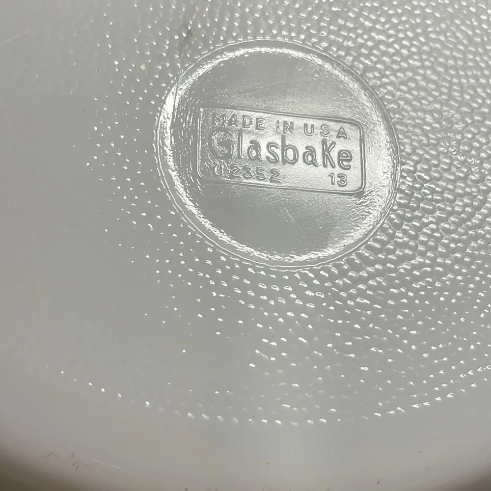 Glassbake divided baking dish.  Blue Thistle 1970’s vintage. Made in USA